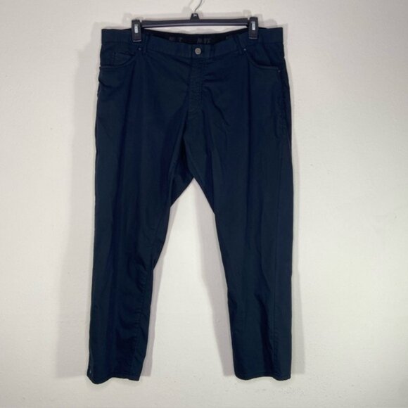 Nike Dri-Fit Men's Black Pants Size 40x30 5-Pocket Stretch - Picture 1 of 6